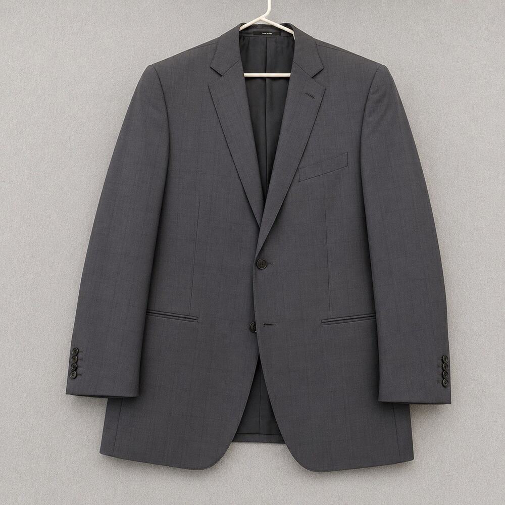 Ermenegildo Zegna 15 Milmil 15 Gray Windowpane Wool Suit Jacket Blazer 60R Italy